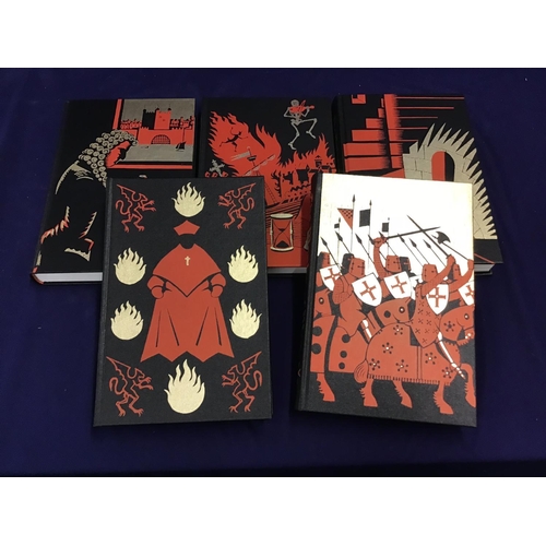 22 - Collection of Folio Society books including outer covers including 'The Great Plague', 'Monks of War... 