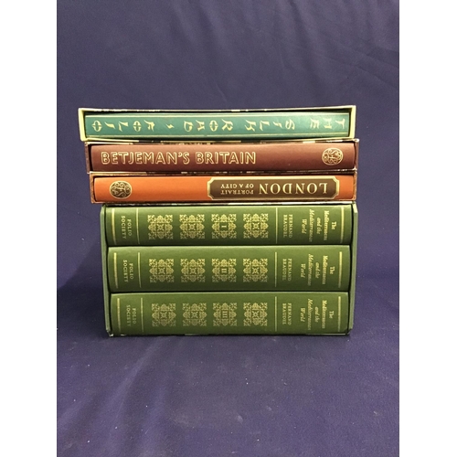 24 - A small group of Folio Society books with outer cases including 'The Mediterranean and the Mediterra... 
