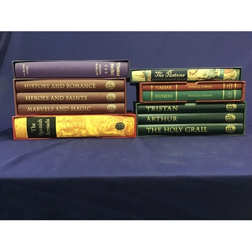 26 - Collection of Folio Society books with outer covers including 'British Myths and Legends', 'Legends ... 