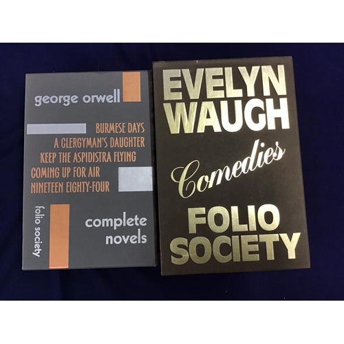 27 - Two Folio Society book sets with outer cases including 'Evelyn Waugh Comedy's' and 'George Orwell Co... 