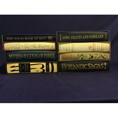 28 - Collection of Folio Society books with outer covers including 'Gods, Graves and Scholars', 'The Engl... 