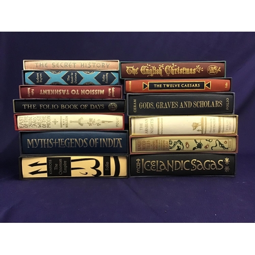 28 - Collection of Folio Society books with outer covers including 'Gods, Graves and Scholars', 'The Engl... 