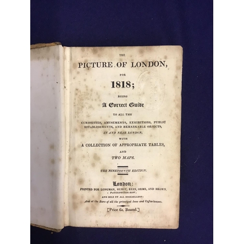 49 - Collection of topographical books for various including 'Pictures of London' 1818, leather bound vol... 