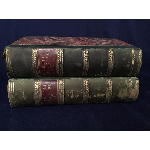 8 - 'The Cornhill Magazine' in four half leather bound volumes, London Smith Elder & Co 65 Cornhill 1860