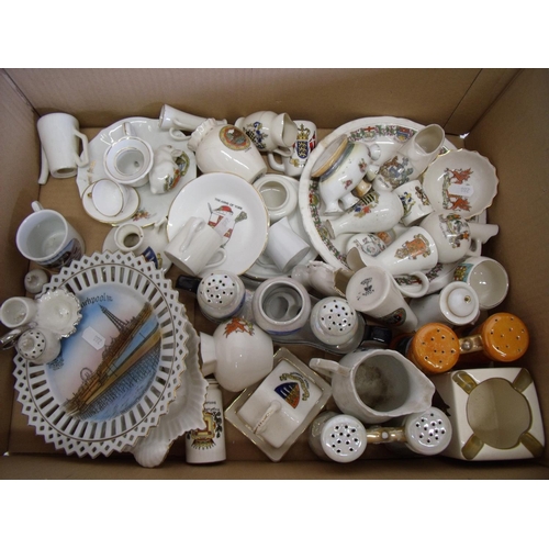 78 - Large selection of Crestedware china including York coat of arms dish