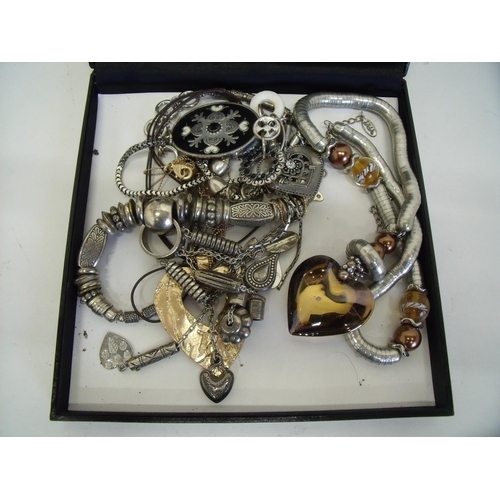 23 - Selection of various assorted costume jewellery in one box