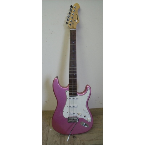 24 - Aria STG Series electric guitar in pink (A/F)