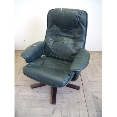 367 - Swivel office leather style easy chair