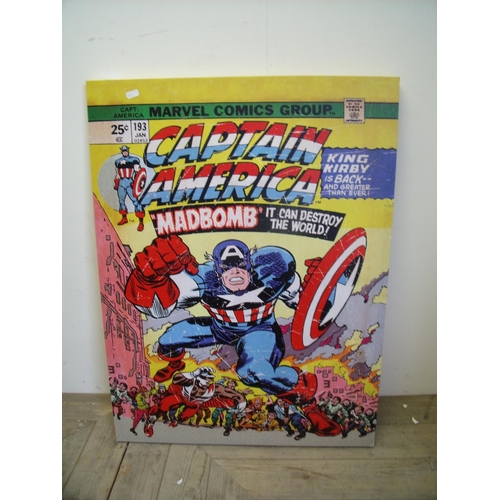 50 - Captain America Marvel Comics print on canvas