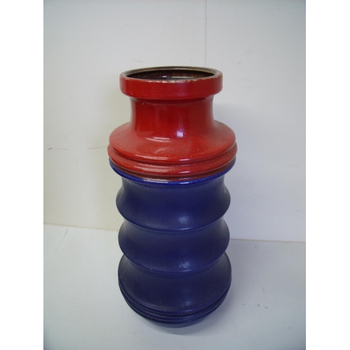 57 - West Germany Studio pottery ceramic vase with ribbed detail