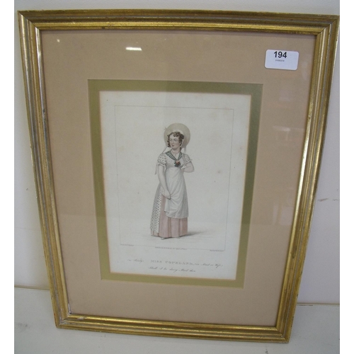 200 - Gilt framed and mounted coloured print by E. Waldeck published by H. Berthound April 20th 1822 engra... 