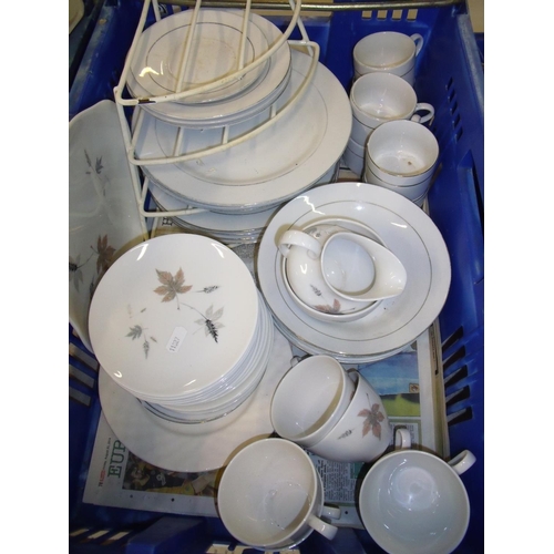 201 - Two part dinner services including Royal Doulton Tumbling Leaves