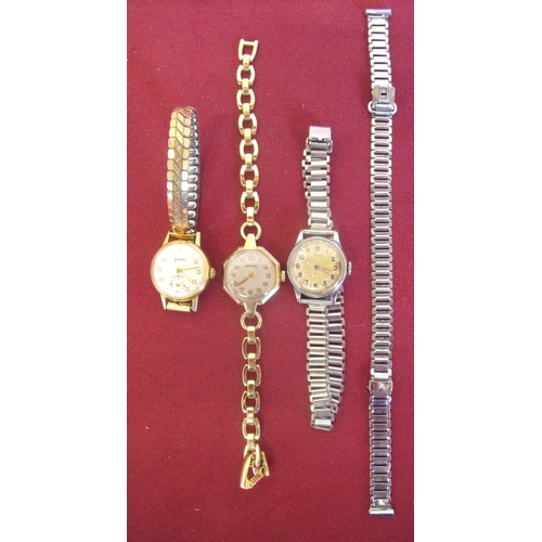 112 - Three ladies wrist watches including Tell, Accurist and Vertex in 9ct gold case