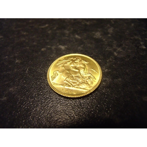 129 - George V 1914 half gold sovereign