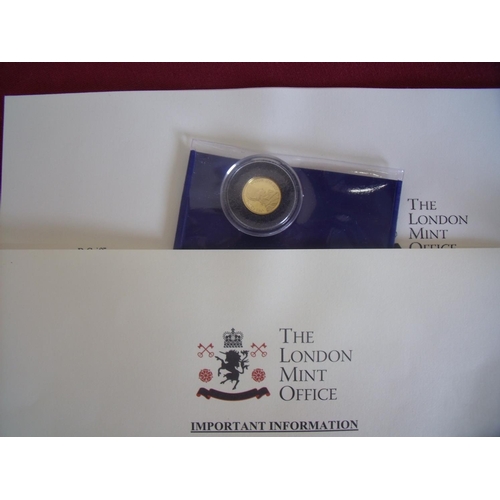 132 - London Mint Office 2005 Official Admiral Lord Nelson Horatio gold coin, gold proof limited edition N... 