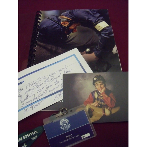 786 - Royal Ascot Media Guide with a signed photo of Willie Carson and a compliment slip from Willie Carso... 