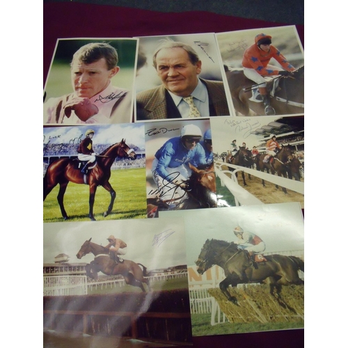 789 - Selection of signed 10x8inch including Michael Kinane, Richard Hannon, Mick Fitzgerald, Saeed Bin Su... 