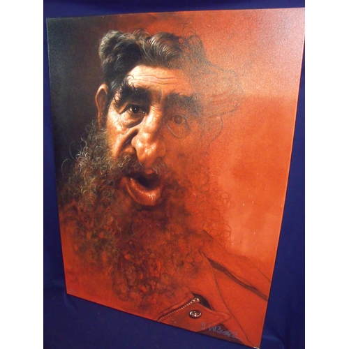 798 - Sebastian Kruger limited edition No 64/99 print on canvas entitled 'Pop', depicting bearded gentlema... 