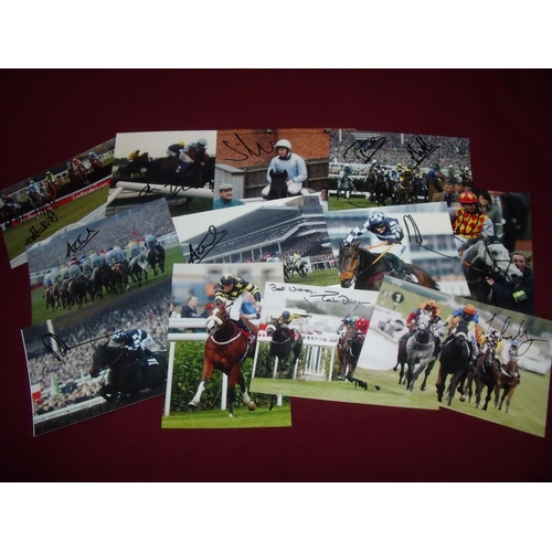 750 - Twelve 6x4inch signed prints including H Frost, Sam Twiston Davies, Jamie Moore, Graham Lee, Wayne H... 