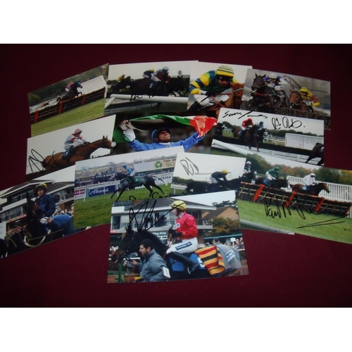 751 - Twelve 6x4inch signed prints including Peter Carberry, Sam Twiston Davies, Wayne Hutchinson, Richard... 