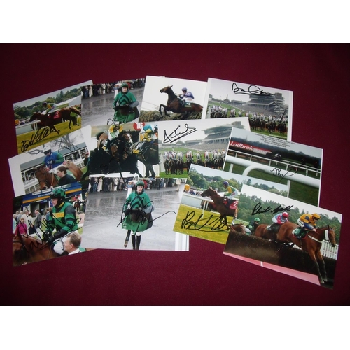 754 - Twelve 6x4inch signed prints including Harry Skelton, A Coleman, Brain Hughes, David Crosse, Tim Mur... 