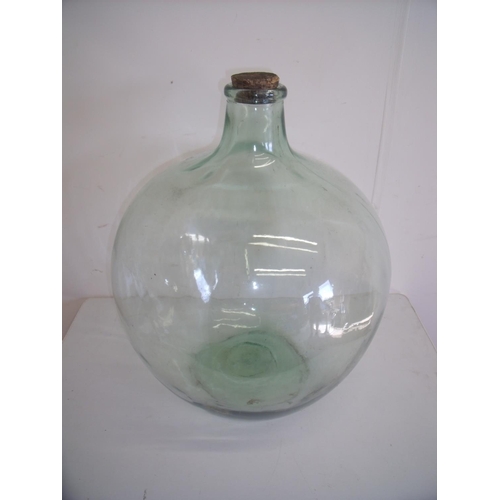 19 - Extremely large glass carboy with cork stopper (55cm high)