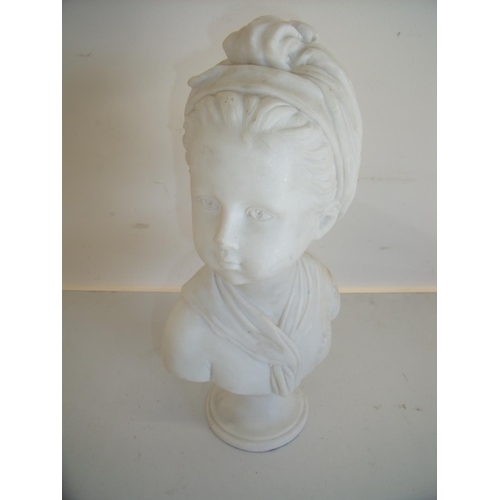 41 - Composite bust figure of a young girl (32cm high)