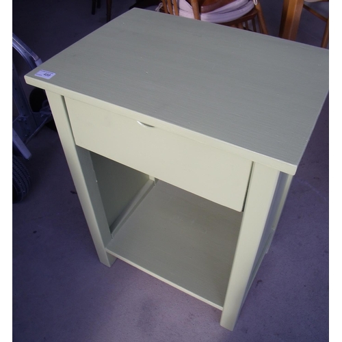 459 - Painted pine single drawer two tier side table (51cm x 37cm x 70cm)