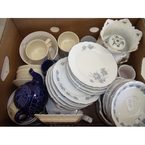 5 - Various part tea services including small glaze tea set, various jardinières and other ceramics