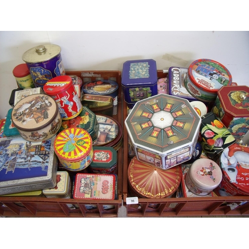 166 - Extremely large quantity of various assorted vintage and modern tins including branded versions Engl... 