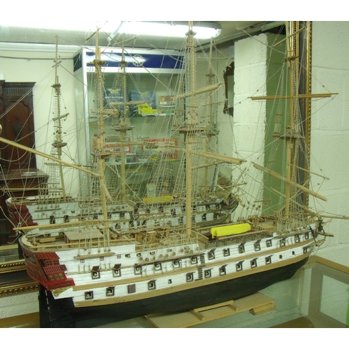 29 - Scale model of a French Napoleonic era naval ship 'Le Superbe' (overall length 84cm)