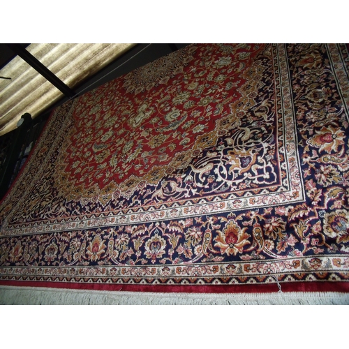 463 - Red ground Keshan rug (280cm x 200cm)