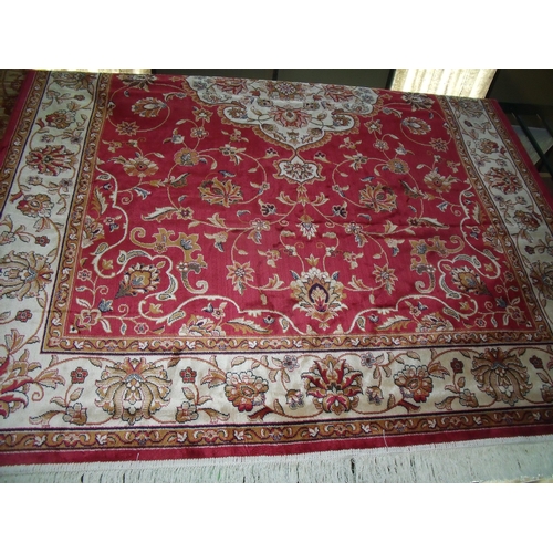 465 - Red ground Keshan rug (230cm x 160cm)