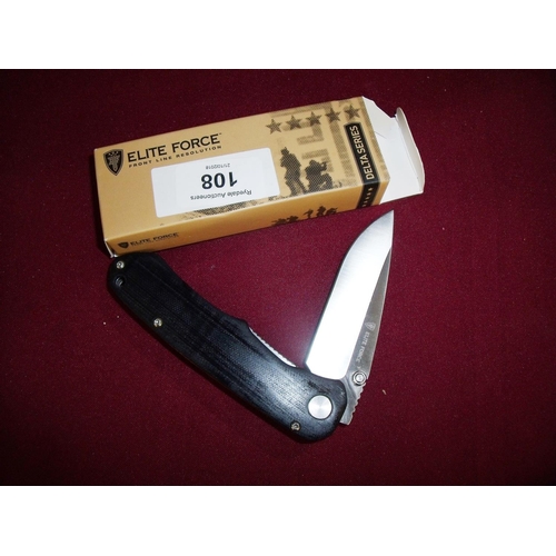 108 - Boxed as new Elite Forces Delta series pocket knife with folding blade