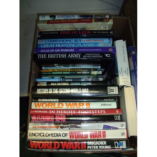 58 - Large selection of military related hardback books of various topics including World War, British Ar... 