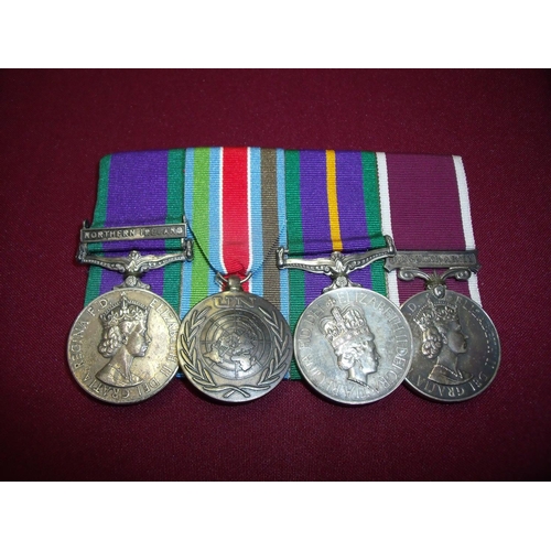 6 - ERII group of four military medals comprising of GSM with Northern Ireland clasp, UN Service Medal, ... 