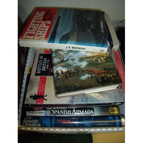 60 - Large selection of mostly hardback military related books (1 box)