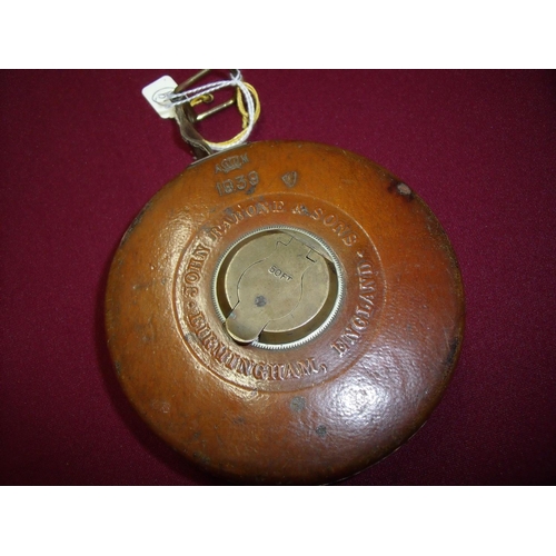 9 - Air Ministry 1939 leather cased 50ft tape measure by John Rabone & Sons Birmingham England the leath... 