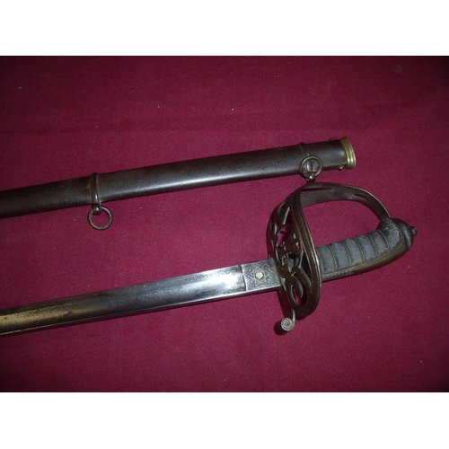 98 - Victorian British officers Light Infantry sword with 34 1/4