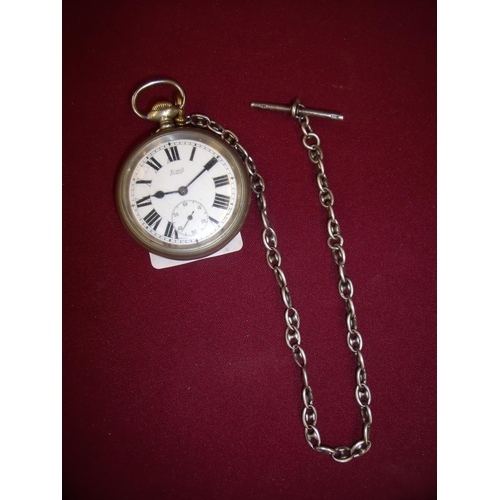 30 - Railway guardsman's pocket watch marked G.W.R serial number 02062 by Limit on silver hallmarked fob ... 