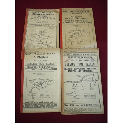 48 - Four Great Western Railway 'Private Not For Publication' service timetables, appendixes etc relating... 