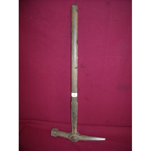 5 - Railwayman's pick hammer with wooden shaft