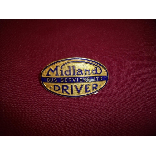 63 - Gilt and enamel Midland Bus Services Ltd drivers cap badge