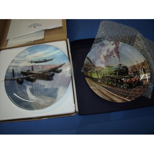 67 - Coalport Lancaster Bomber collectors plate and a Flying Scotsman collectors plate (2)