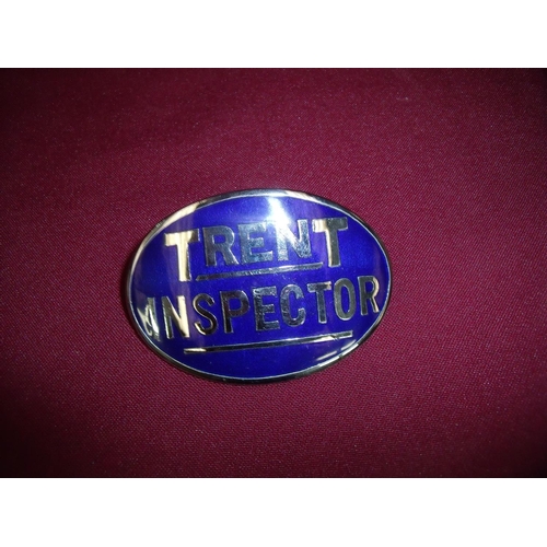 82 - Large enamel Trent Inspectors cap badge by L Simpson of London