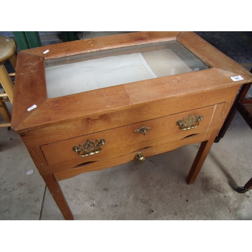 377 - Unusual joiner made bijouterie style display cabinet made from the timber from Royal Naval Arsenal d... 