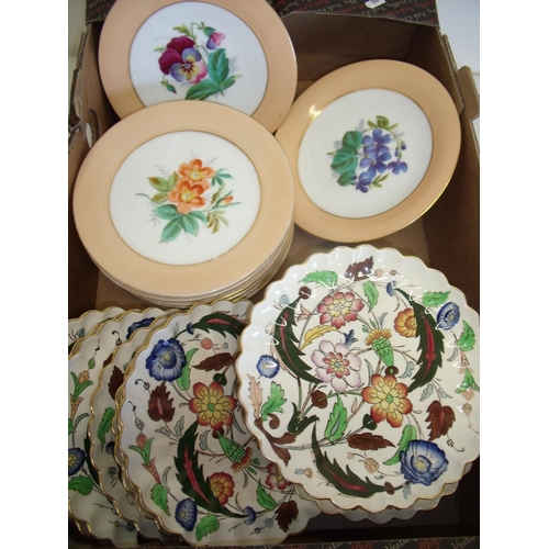 10 - Two Victorian hand painted dessert services, each with two pedestal dishes