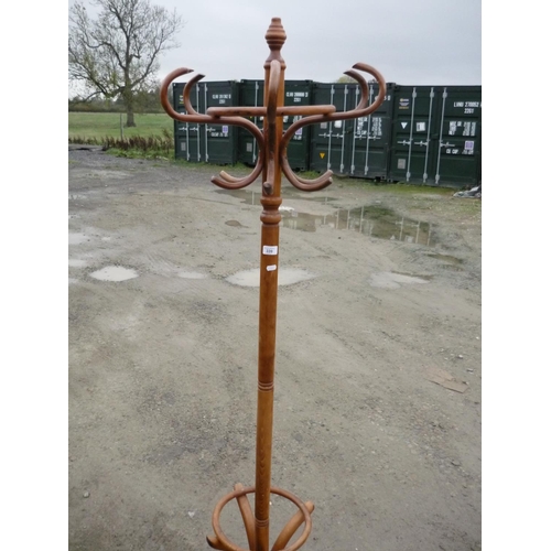 339 - Beech Bentwood style hat and coat stand