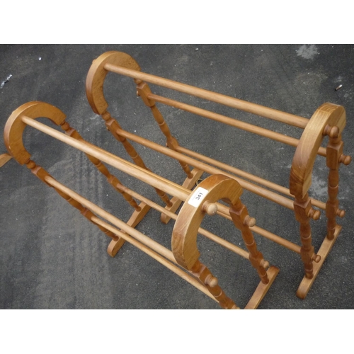 341 - Two beech towel rails