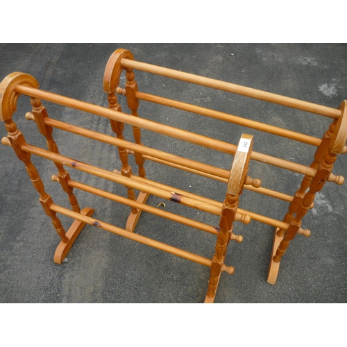 342 - Two beech towel rails